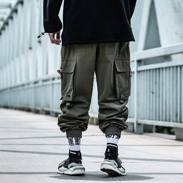 Hip Hop Jogging Pants Mens Multi-pocket Elastic Waist Harem Pants Male Streetwear Punk Trousers High Quality Tactical Pants Men | Vimost Shop.