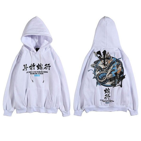 Hip Hop Men Hoodie Sweatshirt Snake Chinese Character Hoodie Streetwear Autumn Winter Fleece Purple Pullover Cotton Hipster | Vimost Shop.