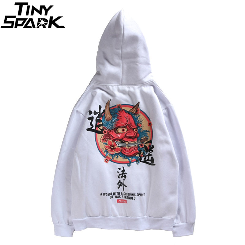 Hip Hop Mens Hoodie Sweatshirt Ghost Chinese Character Print Harajuku Hoodie Streetwear Autumn Casual Black Pullover Cotton | Vimost Shop.