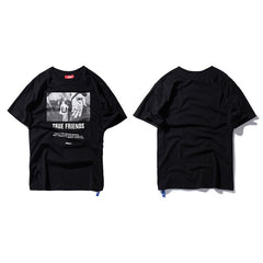 Men Hip Hop T Shirt Streetwear Angry Dog Print Harajuku Tshirt Loose HipHop Oversize T-shirt Long Sleeve Tops Tees Cotton