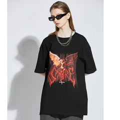 Hip Hop T Shirt Men Dark Streetwear Tshirt Oversize HipHop Harajuku Summer Short Sleeve T-Shirt Cotton Loose Tops Tees New