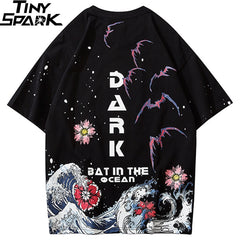 Hip Hop T Shirt Men Streetwear Harajuku Japanese Great Wave Tshirt Short Sleeve Cotton Summer Casual Floral T-Shirt Fashion