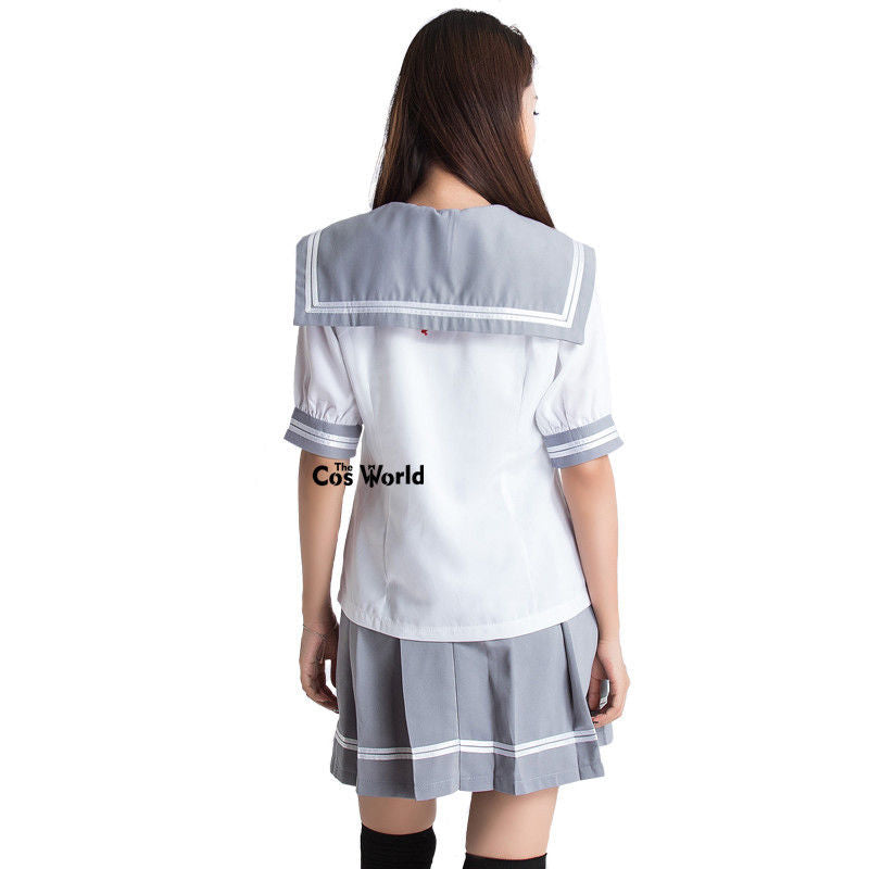 LoveLive!Sunshine!! Aqours Takami Chika Sakurauchi Riko Matsuura Kanan Kurosawa Dia School Uniform Sailor Suit Cosplay Costumes | Vimost Shop.