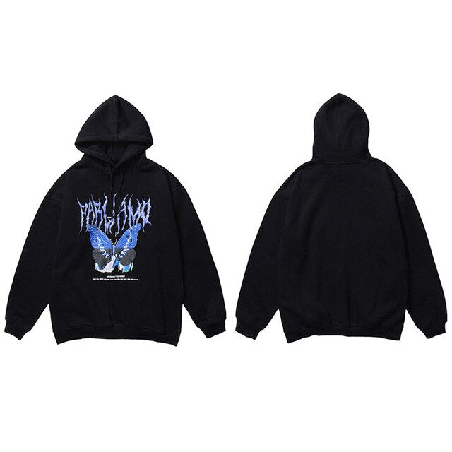 Men Hip Hop Hoodie Sweatshirt Butterfly Streetwear Harajuku Hoodie Pullover Oversized Autumn Cotton Hoodie HipHop Loose | Vimost Shop.