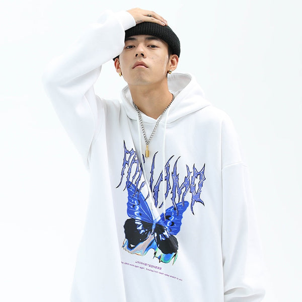 Men Hip Hop Hoodie Sweatshirt Butterfly Streetwear Harajuku Hoodie Pullover Oversized Autumn Cotton Hoodie HipHop Loose | Vimost Shop.