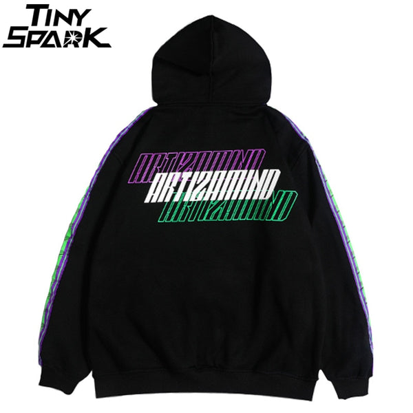 Men Hip Hop Hoodie Sweatshirt Drunk Illusion Chinese Character Hoodie Streetwear Casual Black Hooded Pullover Cotton Autumn | Vimost Shop.