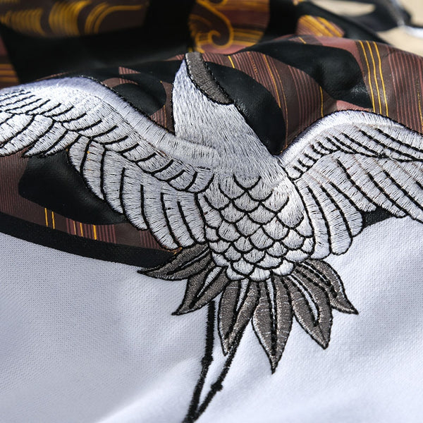 Men Hip Hop Hoodie Sweatshirt Embroidery Crane Harajuku Streetwear Hoodie Fleece  Autumn Cotton Hooded Pullover Oversized | Vimost Shop.