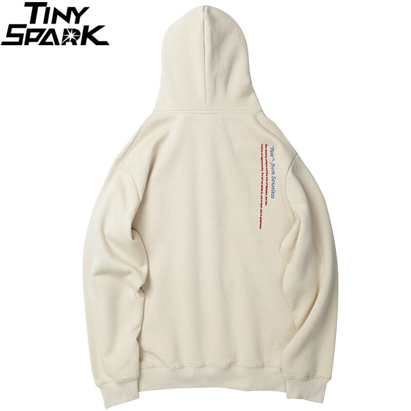Men Hip Hop Hoodie Sweatshirt Embroidery Letters Harajuku Hooded Pullover Streetwear Cotton Autumn Hoodie Loose Style White | Vimost Shop.