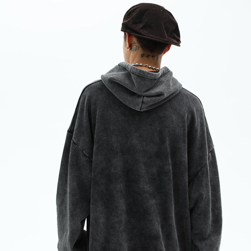 Men Hip Hop Hoodie Sweatshirt Perceived Man Print Harajuku Streetwear Oversized Hoodie Pullover Autumn Cotton Washed Hoodie | Vimost Shop.