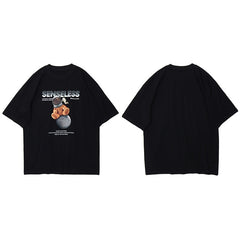 Men Hip Hop T Shirt Streetwear Spaceman Print T-Shirt Harajuku Tshirts Summer Short Sleeve Fashion Casual Tops Tees Cotton