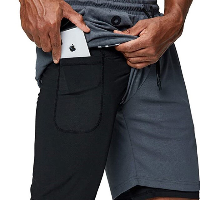 Men Running Shorts 2 In 1 Sport GYM Shorts Men New Design Jogging Fitness Training Shorts Quick Dry Basketball Shorts Male | Vimost Shop.