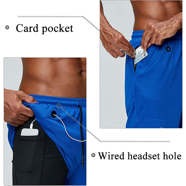 Men Running Shorts 2 In 1 Sport GYM Shorts Men New Design Jogging Fitness Training Shorts Quick Dry Basketball Shorts Male | Vimost Shop.