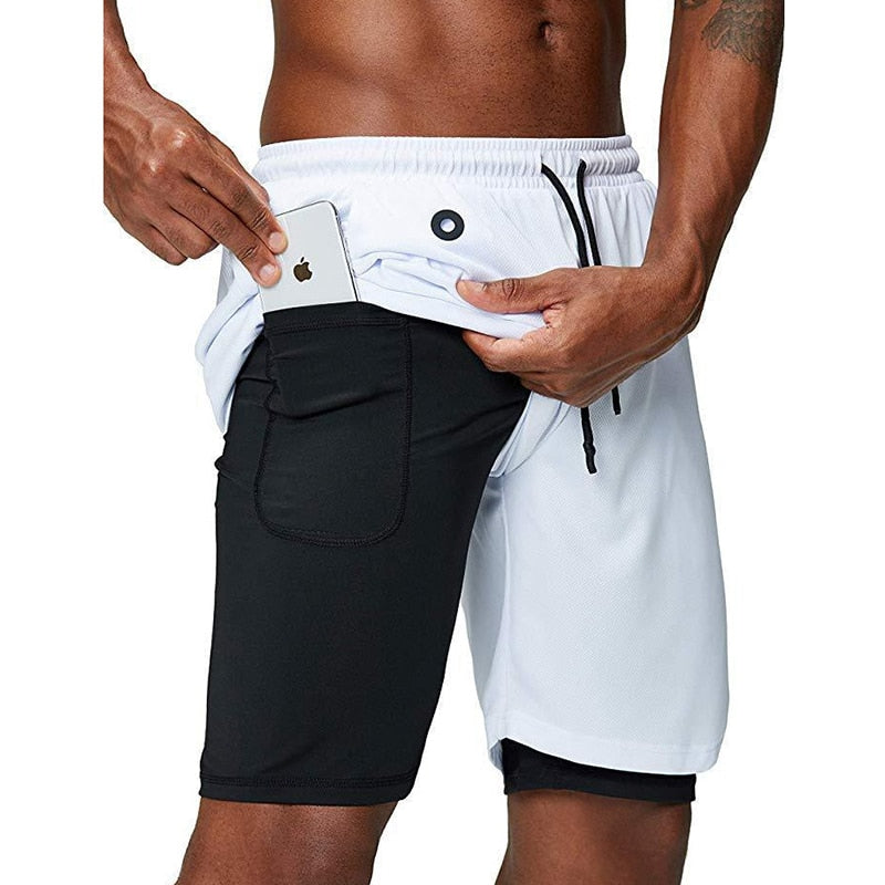Men Running Shorts 2 In 1 Sport GYM Shorts Men New Design Jogging Fitness Training Shorts Quick Dry Basketball Shorts Male | Vimost Shop.