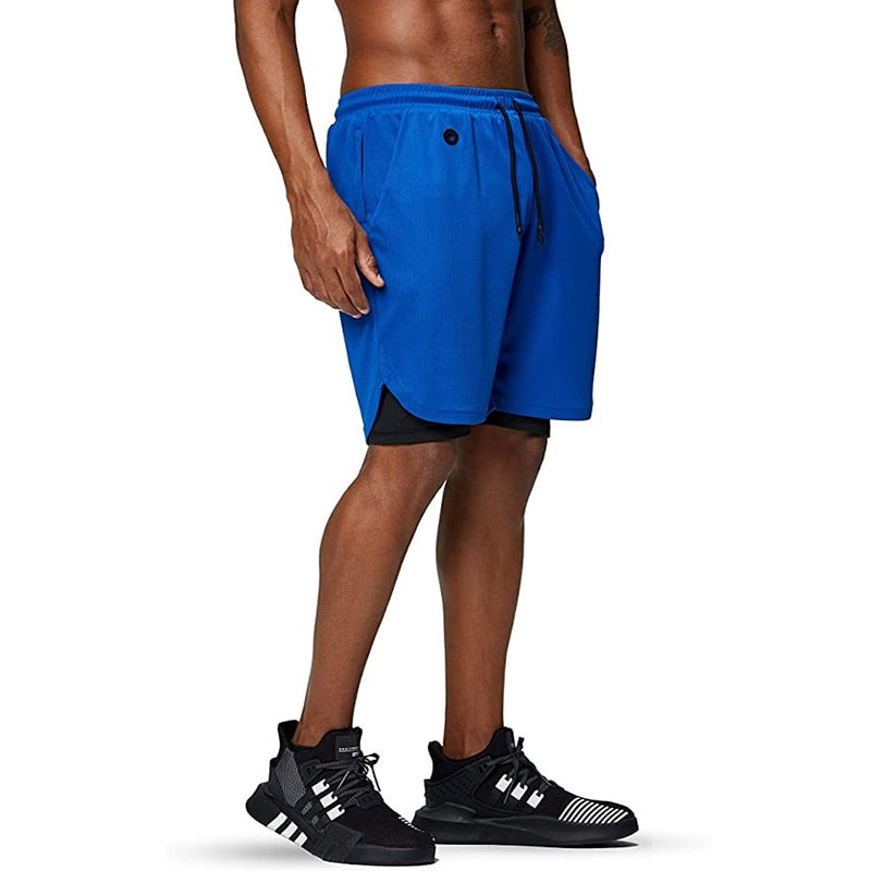 Men Running Shorts 2 In 1 Sport GYM Shorts Men New Design Jogging Fitness Training Shorts Quick Dry Basketball Shorts Male | Vimost Shop.