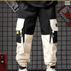 Men black red patchwork hip hop cargo pants man Japan style multi pockets sweatpants joggers | Vimost Shop.