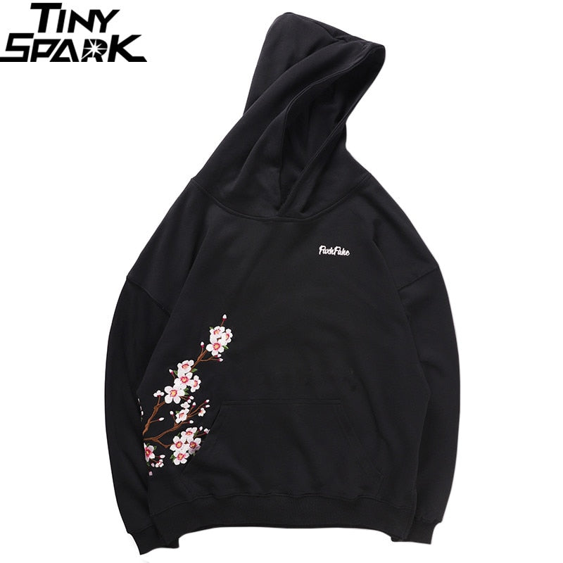 Mens Hip Hop Hoodie Sweatshirt Embroidery Sakura Japanese Streetwear Harajuku Hoodies Pullover Autumn Sweat Shirts Cotton | Vimost Shop.