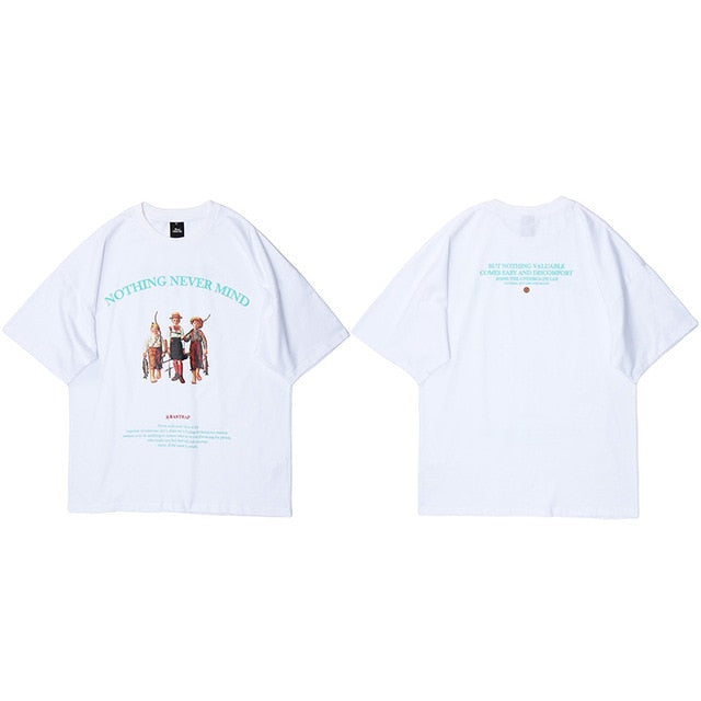 Mens Hip Hop T Shirts Streetwear Retro Childhood Harajuku Tshirt Short Sleeve Summer T-Shirt Cotton Tops Tees Black White | Vimost Shop.