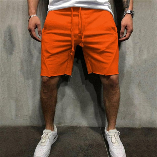 Mens Knee-length Cotton Shorts with Elastic Drawstring Waist Men's Sweatshort with Side Pockets Summer Shorts Short Pants | Vimost Shop.