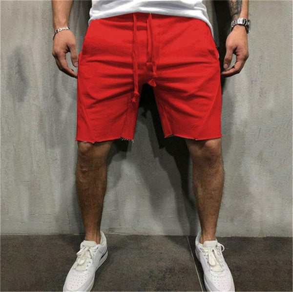 Mens Knee-length Cotton Shorts with Elastic Drawstring Waist Men's Sweatshort with Side Pockets Summer Shorts Short Pants | Vimost Shop.
