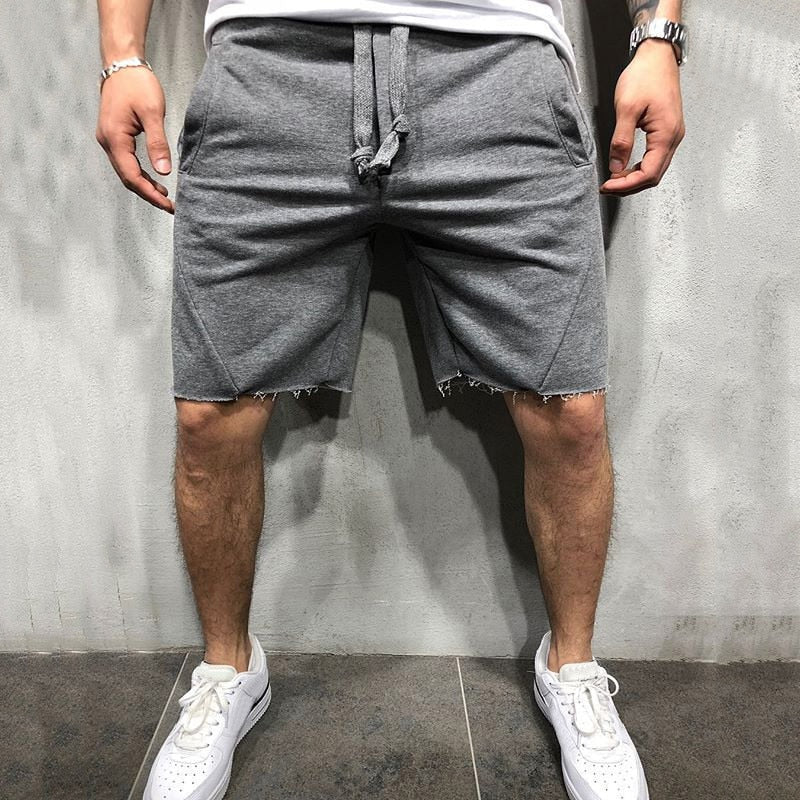 Mens Knee-length Cotton Shorts with Elastic Drawstring Waist Men's Sweatshort with Side Pockets Summer Shorts Short Pants | Vimost Shop.
