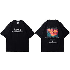 Oversize Hip Hop T Shirt Men Streetwear Harajuku Printed Tee Shirt Short Sleeve Cotton Casual T-Shirt Fashion Black Tshirt