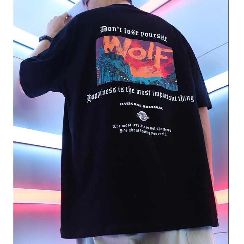 Oversize Hip Hop T Shirt Men Streetwear Harajuku Printed Tee Shirt Short Sleeve Cotton Casual T-Shirt Fashion Black Tshirt | Vimost Shop.