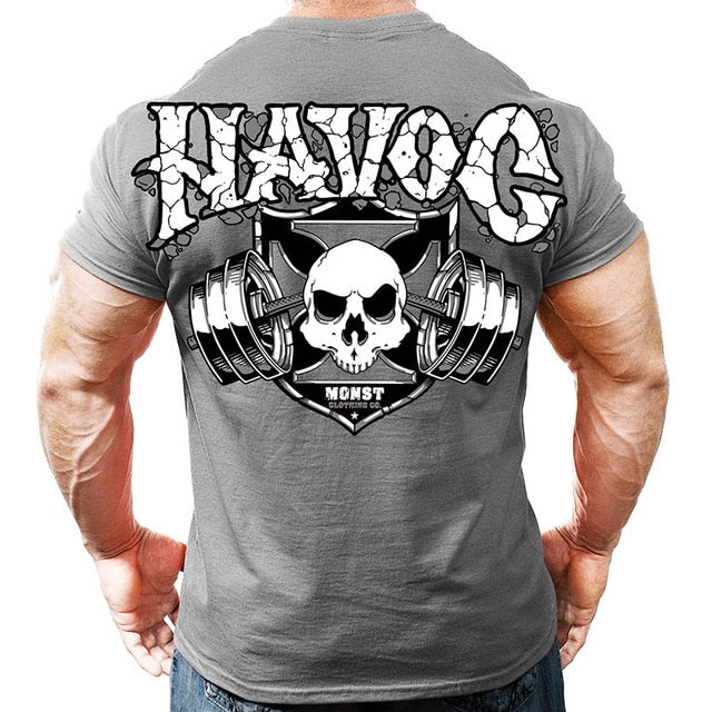 Printed Running T Shirt Men Cotton Sport Gym Shirt Men Fitness Top Workout Clothing Sportswear Jogging Training Sports Tshirt | Vimost Shop.