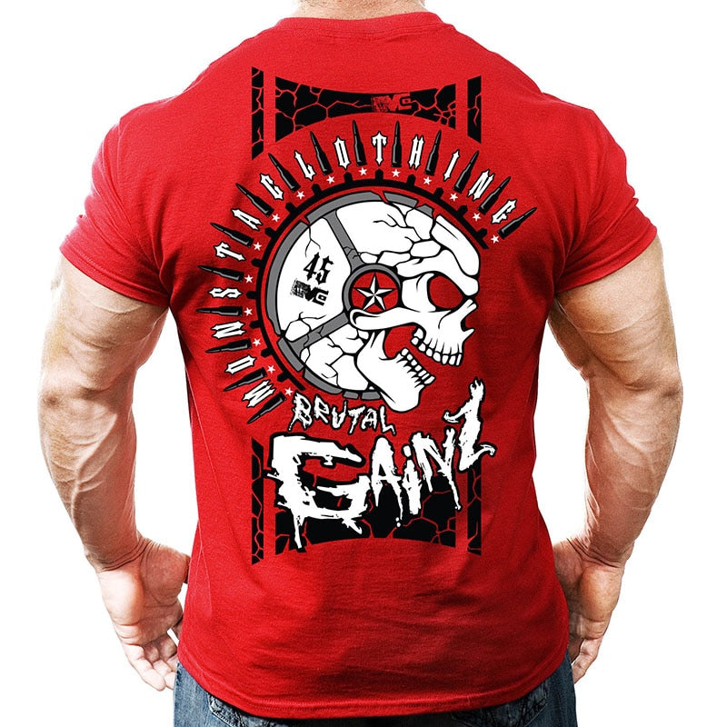 Printed Running T Shirt Men Cotton Sport Gym Shirt Men Fitness Top Workout Clothing Sportswear Jogging Training Sports Tshirt | Vimost Shop.