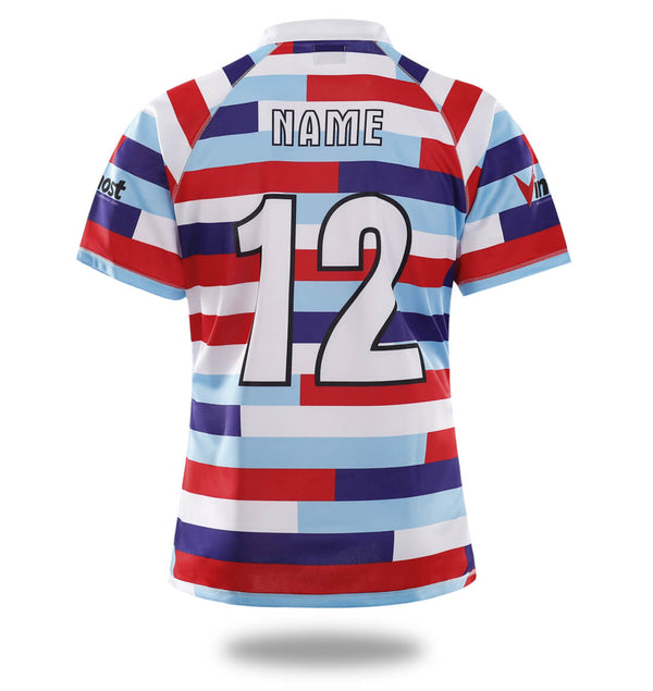 Sublimated Three Color stripes Design rugby Jersey | Vimost Shop.