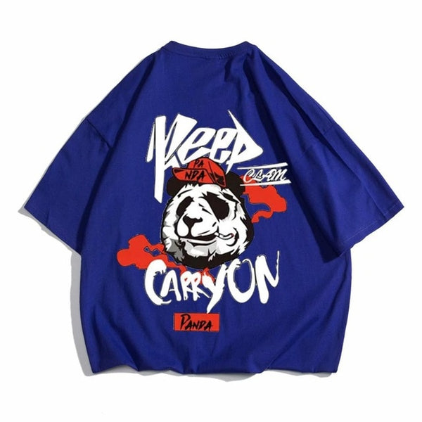 Hip hop tees shirt Panda print cotton short sleeve loose cool men T shirt casual o-neck Summer mens  Punk tshirt Fashion | Vimost Shop.