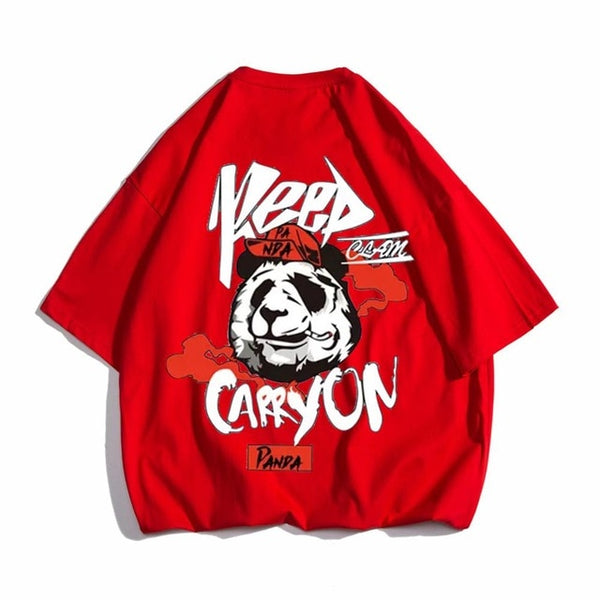 Hip hop tees shirt Panda print cotton short sleeve loose cool men T shirt casual o-neck Summer mens  Punk tshirt Fashion | Vimost Shop.