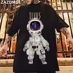 Men Cartoon Print Tees Summer Tshirts Mens Harajuku T Shirts Male hip hop tshirt Oversized Blakc Korean Clothes 5XL
