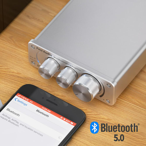 Audio BT10A Bluetooth 5.0 Stereo Amplifier Receiver Class D Mini HiFi Integrated Amp for Home Speakers 50W*2 Treble & Bass - Vimost Shop