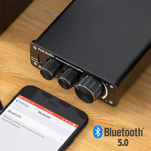 Audio BT10A Bluetooth 5.0 Stereo Amplifier Receiver Class D Mini HiFi Integrated Amp for Home Speakers 50W*2 Treble & Bass - Vimost Shop