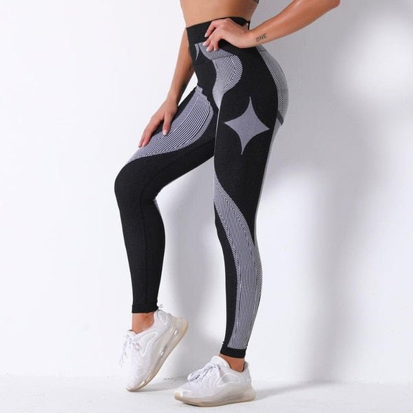 Autumn Color Patchwork Yoga Set Women Gym Clothes Fitness Long Sleeve Top Leggings Suit Push Up Workout New Tracksuit - Vimost Shop