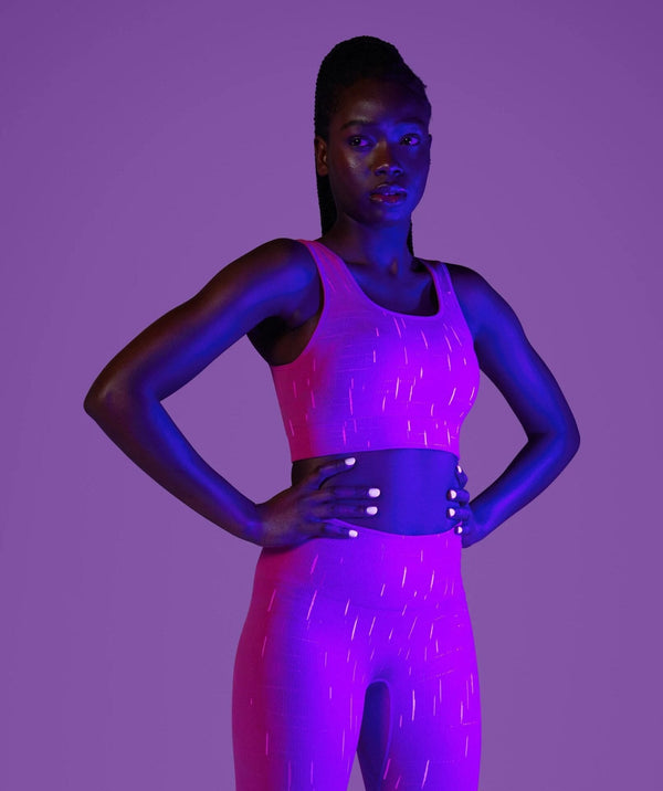 Autumn Fluorescence Seamless Yoga Suit Fashion Workout Push Up Gym Fitness Tracksuit Tank Crop Top Leggings Two Piece Set Outfit - Vimost Shop