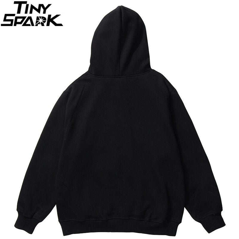 Autumn Hip Hop Hoodie Streetwear Hairy Bear Men Harajuku Hoodie Sweatshirt Black Loose Hooded Pullover Cotton Fleece Winter - Vimost Shop