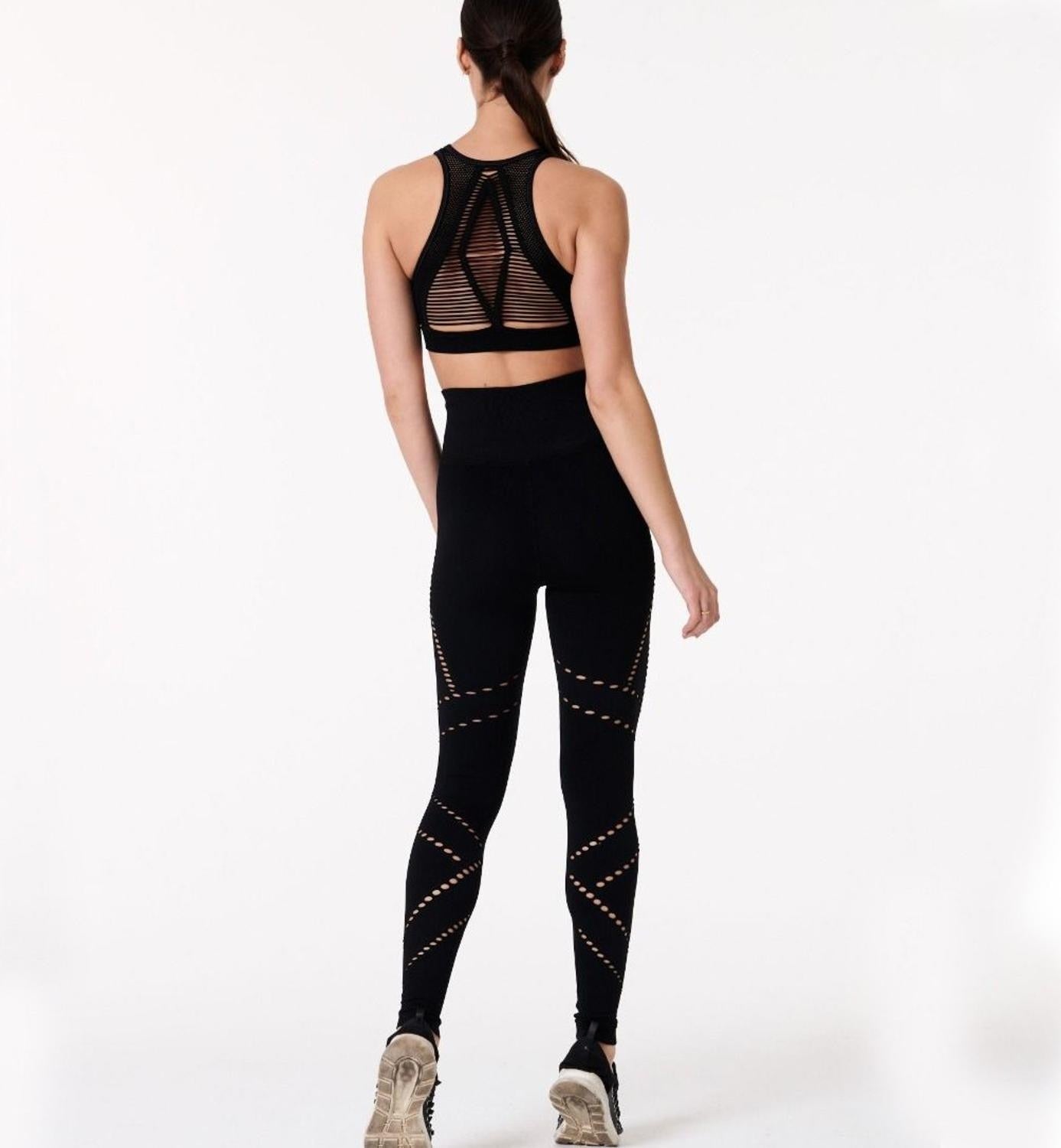 Autumn Hollow Out Yoga Pants Fashion Gym Fitness High Waist Leggings Workout Push Up Sports Trousers Breathable Energy Pants - Vimost Shop