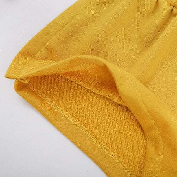 Autumn Letter Print Two Piece Tracksuit Set Casual Gym Sportswear Running Work Out Outfits Long Sleeve Crop Top Shorts Suit - Vimost Shop