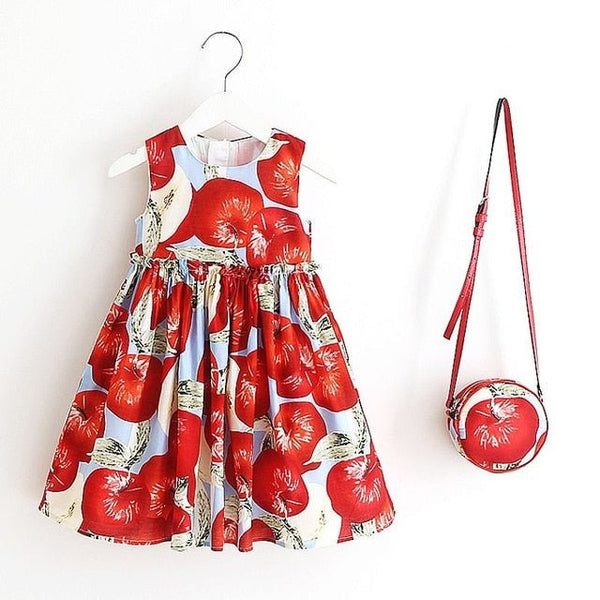 Baby Girls Dress Summer Brand Kids Clothes Toddler Dress with Bag Robe Enfant Christmas Dress - Vimost Shop