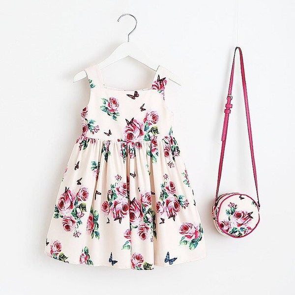 Baby Girls Dress Summer Brand Kids Clothes Toddler Dress with Bag Robe Enfant Christmas Dress - Vimost Shop