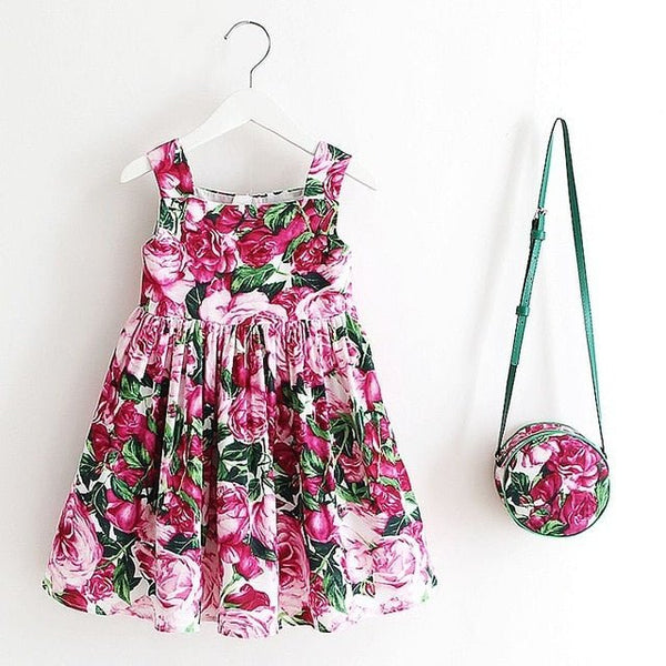Baby Girls Dress Summer Brand Kids Clothes Toddler Dress with Bag Robe Enfant Christmas Dress - Vimost Shop