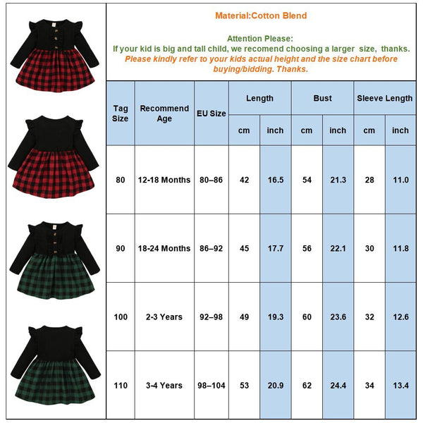 Baby Girls Red Plaid Dress Toddler Kids Lovely Party Pleated Dresses Christmas Outfits Fairy Baby Infant Girls Tartan Dress D30 - Vimost Shop