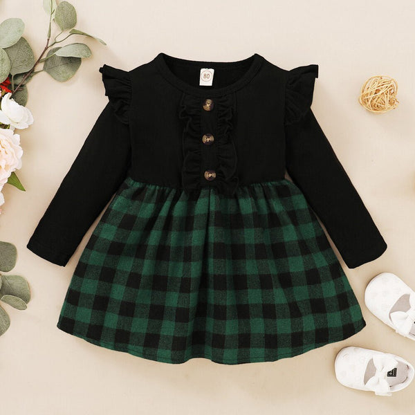 Baby Girls Red Plaid Dress Toddler Kids Lovely Party Pleated Dresses Christmas Outfits Fairy Baby Infant Girls Tartan Dress D30 - Vimost Shop