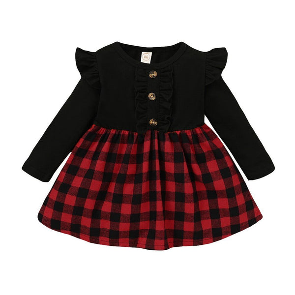 Baby Girls Red Plaid Dress Toddler Kids Lovely Party Pleated Dresses Christmas Outfits Fairy Baby Infant Girls Tartan Dress D30 - Vimost Shop