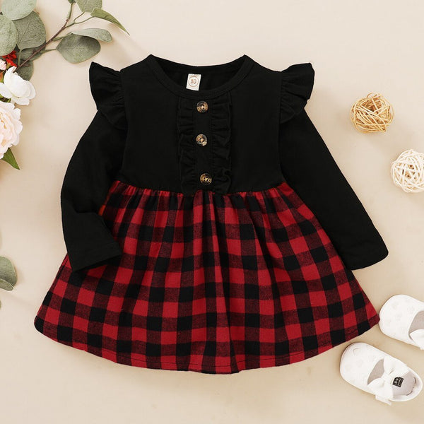 Baby Girls Red Plaid Dress Toddler Kids Lovely Party Pleated Dresses Christmas Outfits Fairy Baby Infant Girls Tartan Dress D30 - Vimost Shop
