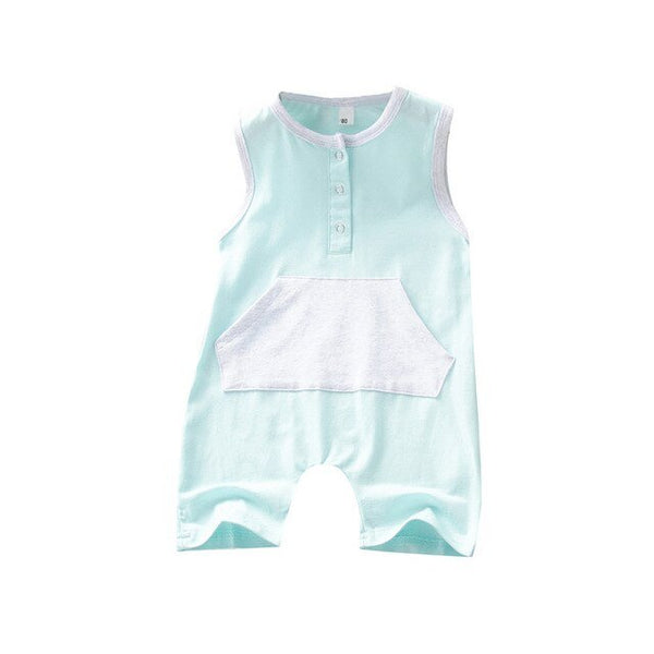 Baby Romper Summer Cotton Casual Infant Boys Jumpsuits Sleeveless pocket Newborns Girls Clothing Baby Costume - Vimost Shop