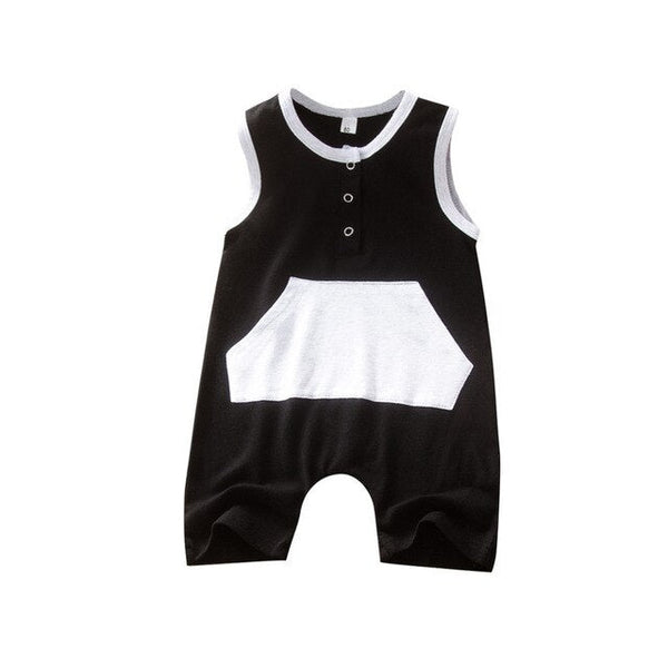 Baby Romper Summer Cotton Casual Infant Boys Jumpsuits Sleeveless pocket Newborns Girls Clothing Baby Costume - Vimost Shop