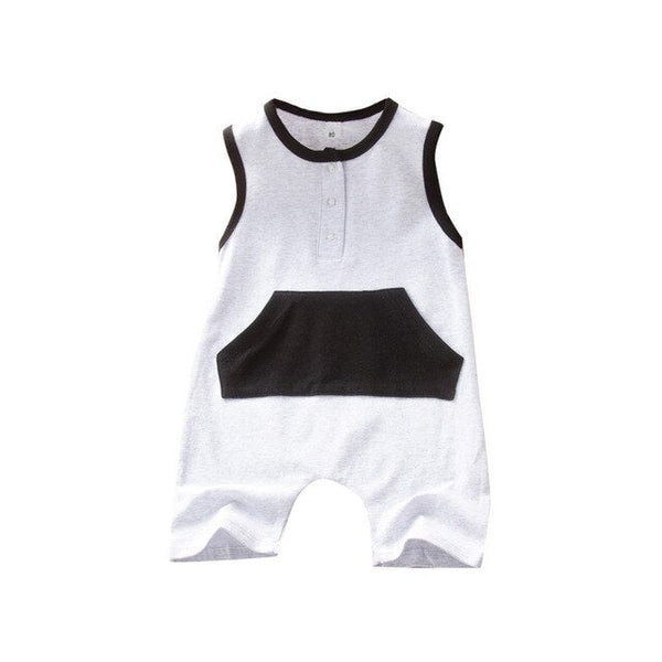 Baby Romper Summer Cotton Casual Infant Boys Jumpsuits Sleeveless pocket Newborns Girls Clothing Baby Costume - Vimost Shop
