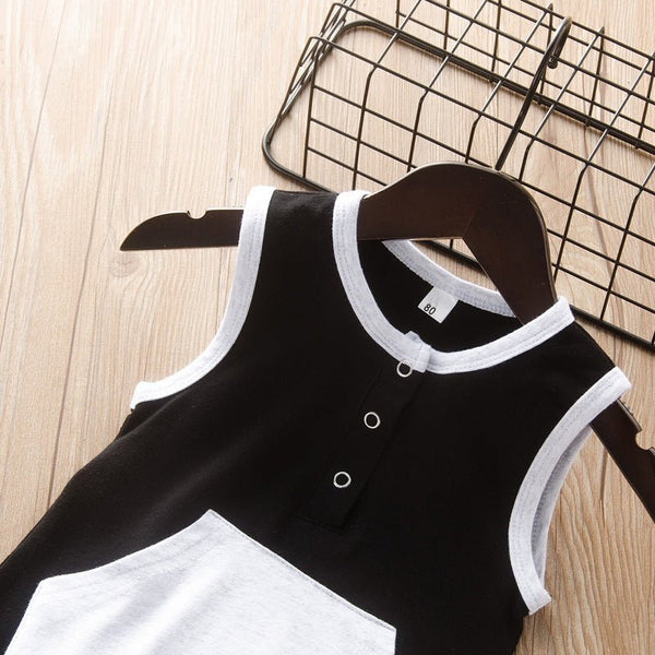 Baby Romper Summer Cotton Casual Infant Boys Jumpsuits Sleeveless pocket Newborns Girls Clothing Baby Costume - Vimost Shop